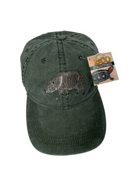 Eco Reptiles Hat Embroidered Cap Adjustable Strapback Green Javalina